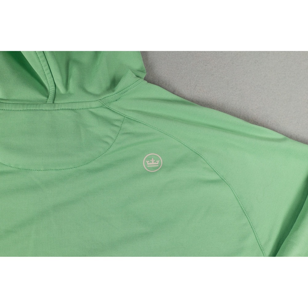 Peter Millar Mens Hoodie Bull Skull Logo Performance Green Large L image 6